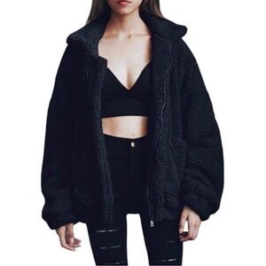 Olivaceous Black Teddy Jacket